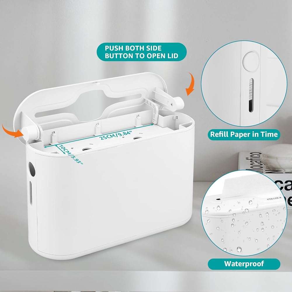 Paper Towel Holder Countertop, Commercial Paper Towel Dispenser, Multifold Trifold Z-Fold Paper Towel Dispenser, Hand Towel Dispenser, Napkin Holder Dispenser for Home Kitchen Restaurant (White-M) - Image 5
