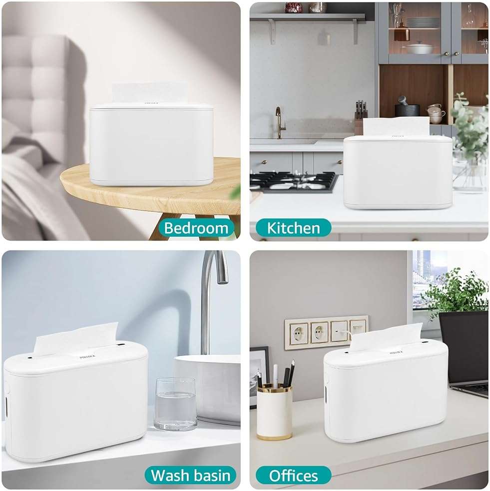 Paper Towel Holder Countertop, Commercial Paper Towel Dispenser, Multifold Trifold Z-Fold Paper Towel Dispenser, Hand Towel Dispenser, Napkin Holder Dispenser for Home Kitchen Restaurant (White-M) - Image 7