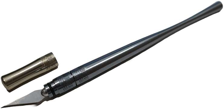 BANMOHAWK Elegant Craft Knife with #11 ultra sharp carbon steel blade. Precision Hobby Knife for crafting. Lightweight CNC machined aluminum handle & cap with anodized finish. - Image 2