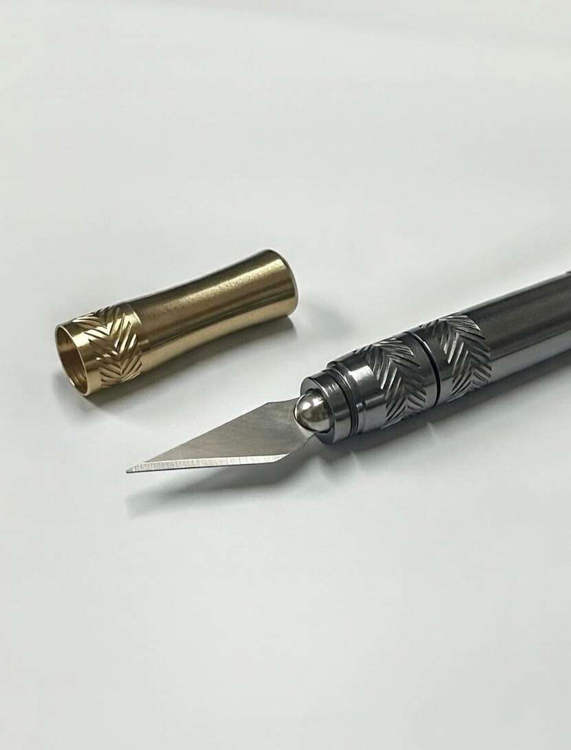 BANMOHAWK Elegant Craft Knife with #11 ultra sharp carbon steel blade. Precision Hobby Knife for crafting. Lightweight CNC machined aluminum handle & cap with anodized finish. - Image 4