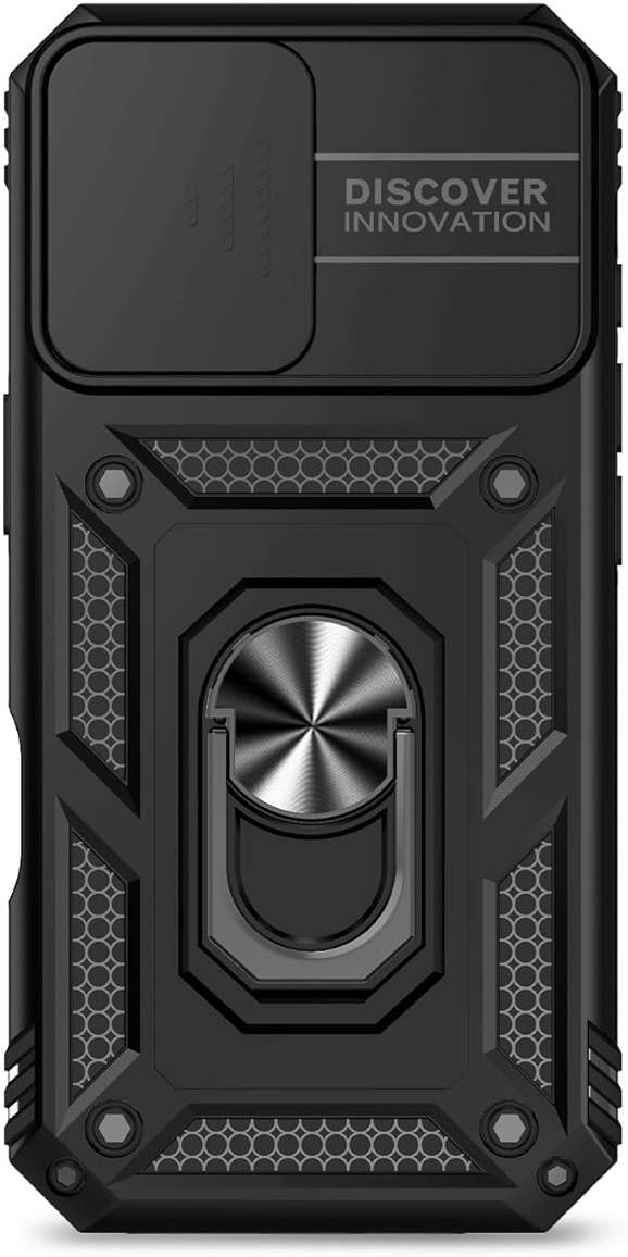 for iPhone 17 Case, with Slide Camera Cover HD Screen Protector [Military Grade 16ft. Drop Tested] Ring Holder Kickstand Protective Phone Case for Apple iPhone 17, Black - Image 9