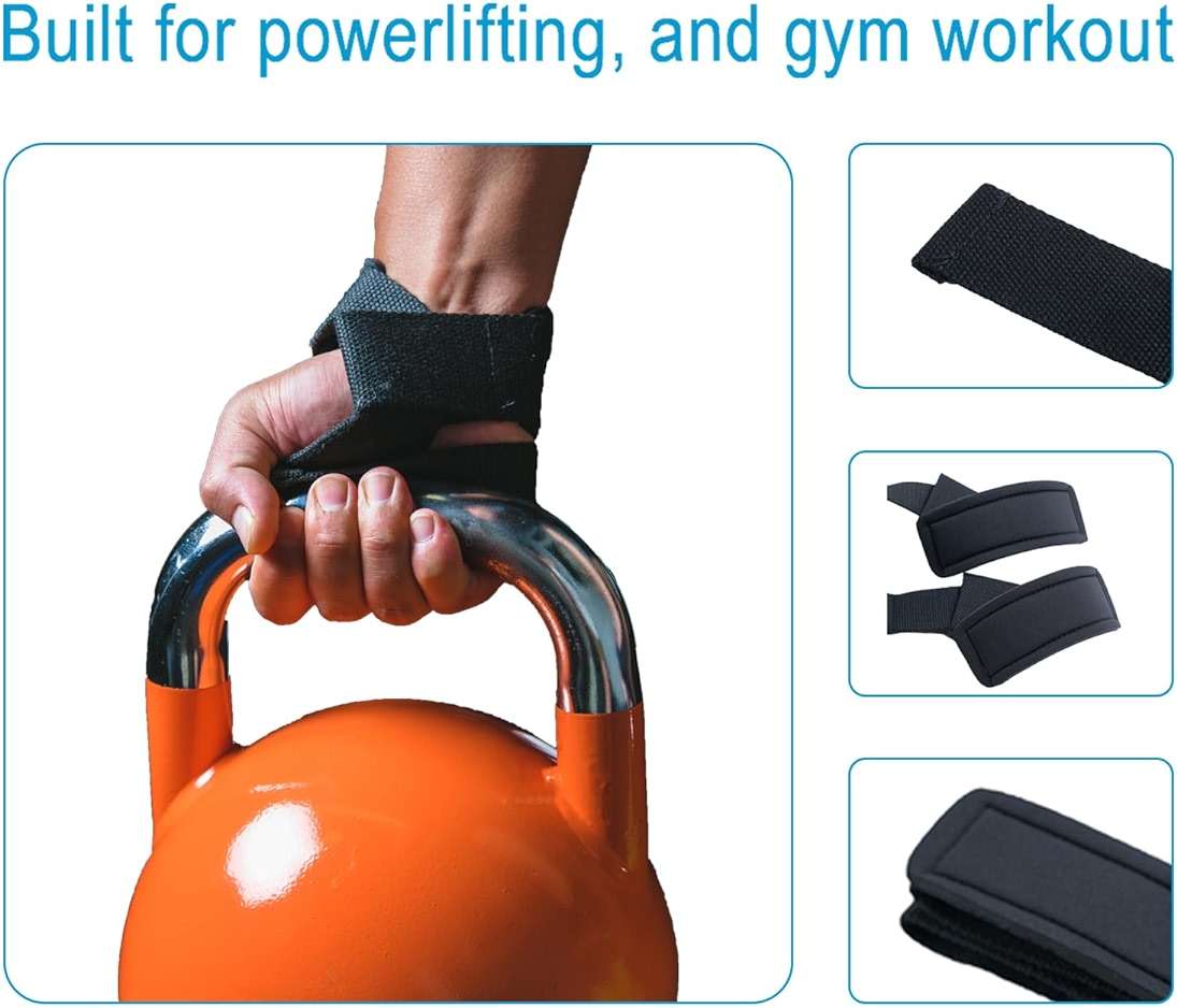 GSFOVOP Lifting Wrist Straps for Weightlifting, Deadlifts, Strength Training, Gym Workout, Soft Cotton Wrist Wraps with Neoprene-Padded Support, Premium Strap for Men & Women - Image 6