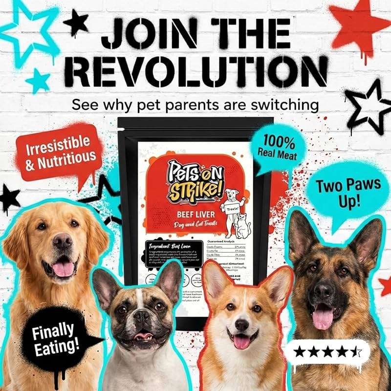 PETS ON STRIKE Freeze Dried Beef Liver for Dogs & Cats (18oz) – Single Ingredient Dog Treats – USA Sourced & Made – High Protein, All Natural, Grain Free – Raw Freeze-Dried Training Treats - Image 5
