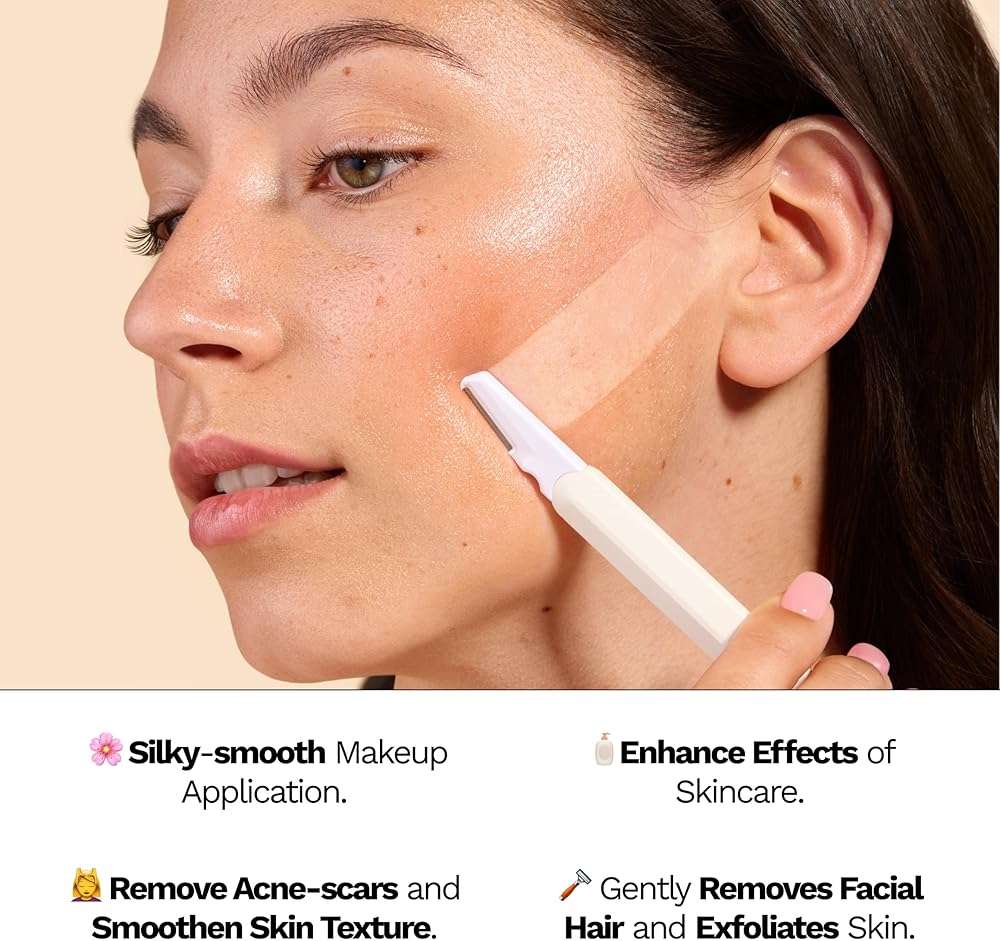 Jill Dermaplane Kit in Cream - Hair Identifying Spray NOT Included - Includes 1 Pre-Shave Cleanser Sachet & Oil Wipe, 1 Post-Shave Moisturizer, 2 Disposable Blades - Image 2