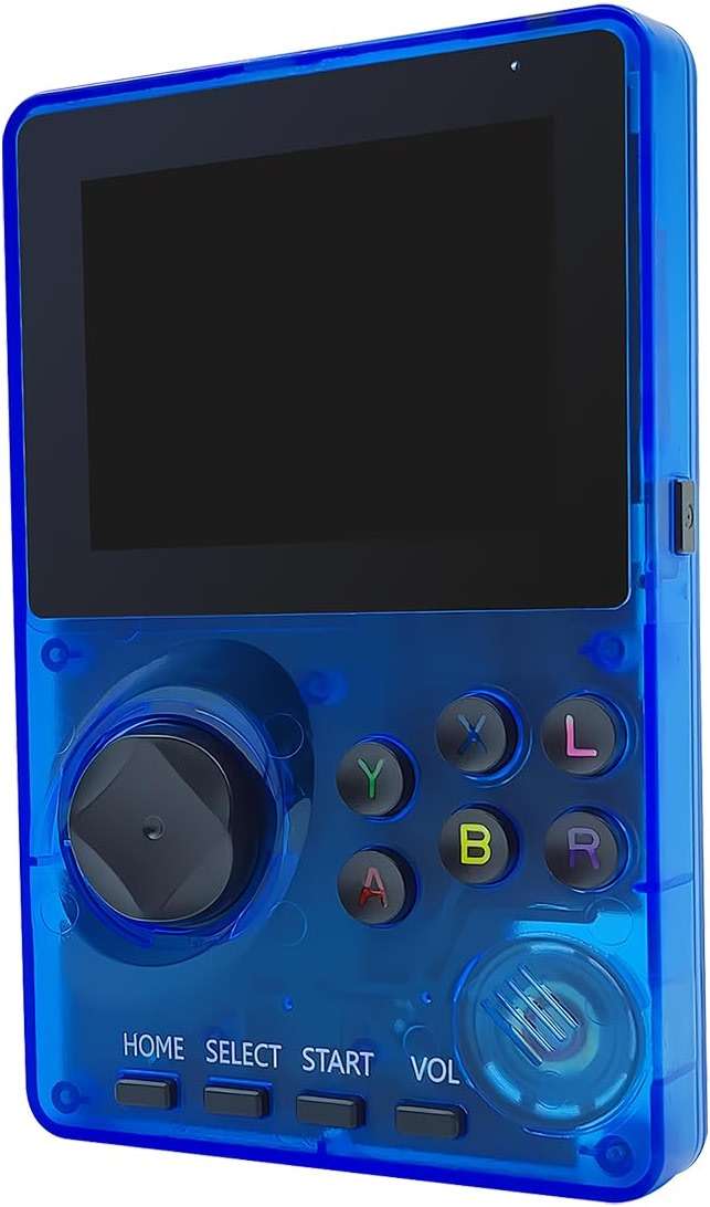 16 Bit Game Console 2.8-inch Super Wide Lcb Preloaded 100 HD Handheld Video Game Seniors Electronic Games Player Birthday Present Xmas (Transparent Blue) - Image 1