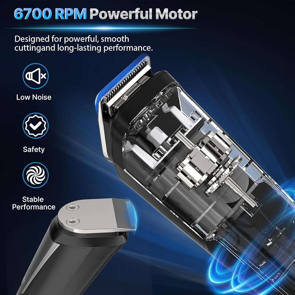 Valano Beard Trimmer Hair Clippers for Men All-in-One Self-Sharpening Electric Men's Cordless Rechargeable Mustache Grooming Kit Gift for Ear Nose Body Public - Image 3