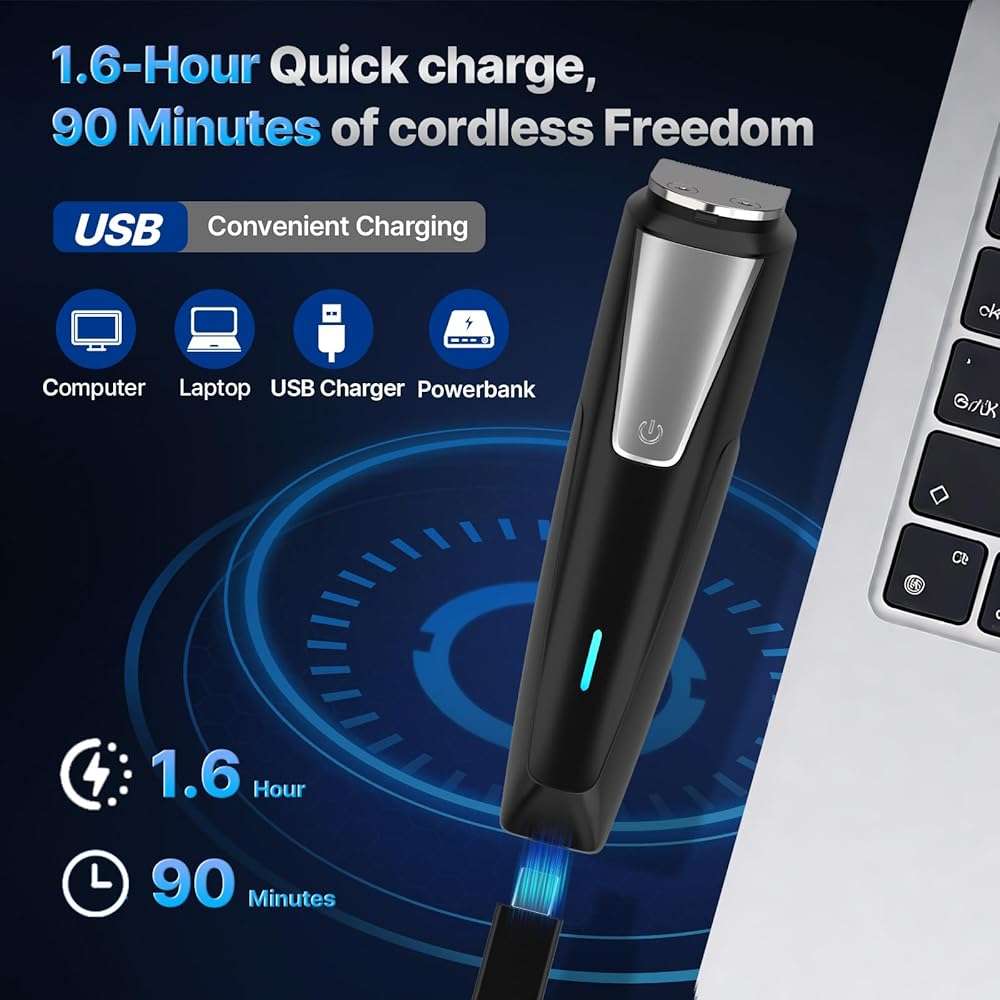 Valano Beard Trimmer Hair Clippers for Men All-in-One Self-Sharpening Electric Men's Cordless Rechargeable Mustache Grooming Kit Gift for Ear Nose Body Public - Image 5