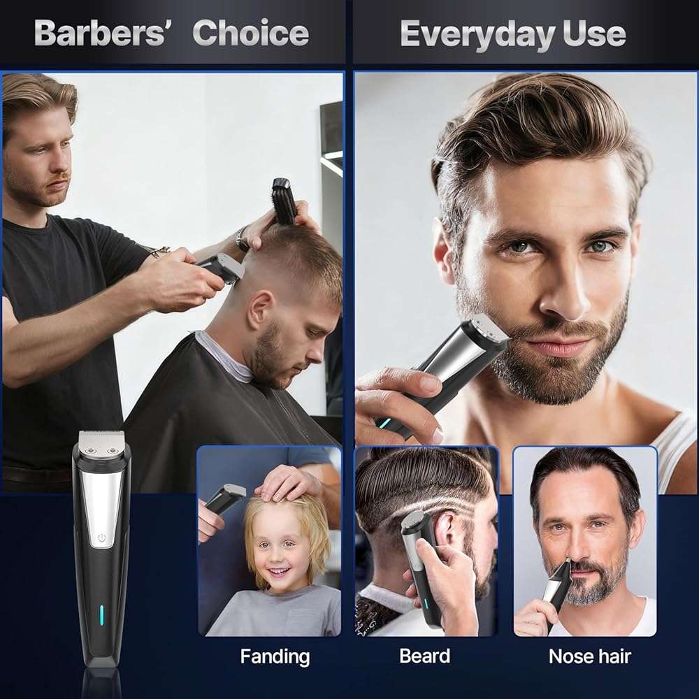 Valano Beard Trimmer Hair Clippers for Men All-in-One Self-Sharpening Electric Men's Cordless Rechargeable Mustache Grooming Kit Gift for Ear Nose Body Public - Image 6