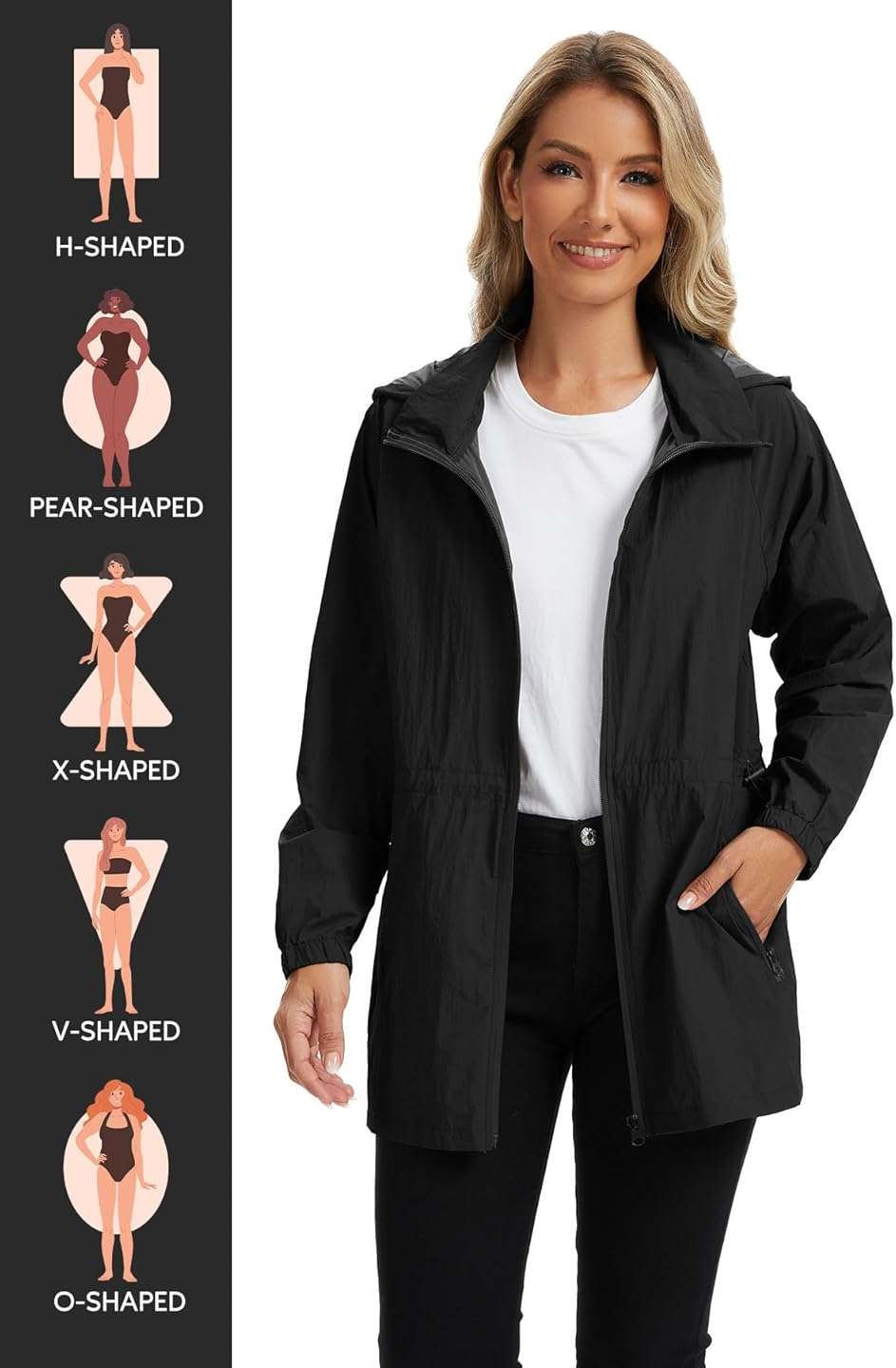 Zando Lightweight Rain Jacket Women Waterproof - Packable Windbreaker Jacket Raincoats for Women with Hood for Travel Outdoor - Image 5
