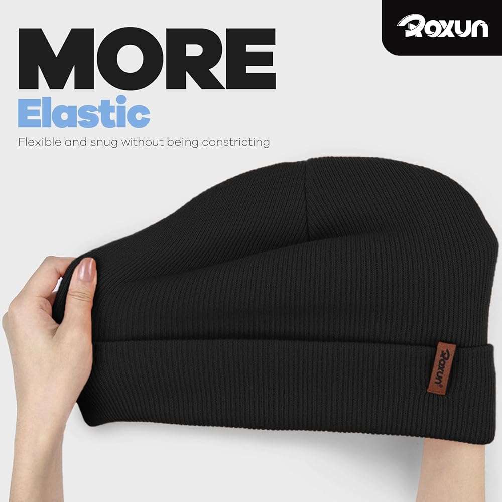 ROXUN Beanie for Men/Women Winter Hat Knit Cuffed Soft Warm Unisex Skull Stocking Cap - Image 2