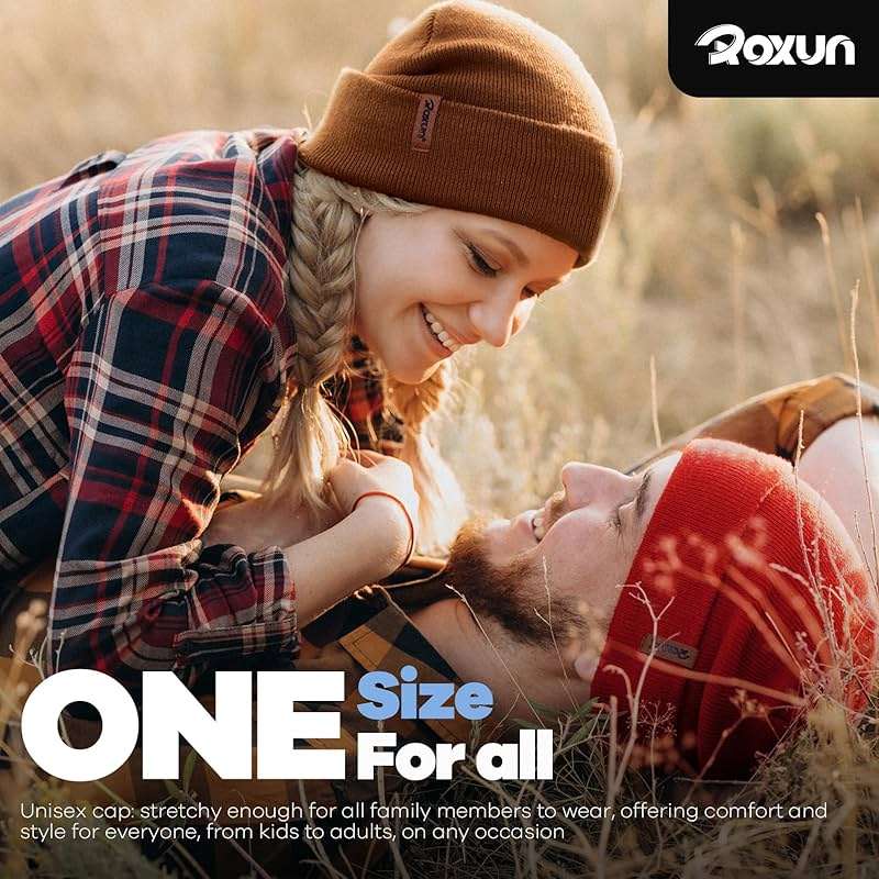ROXUN Beanie for Men/Women Winter Hat Knit Cuffed Soft Warm Unisex Skull Stocking Cap - Image 6