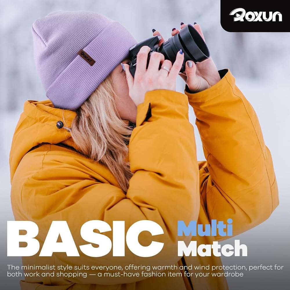 ROXUN Beanie for Men/Women Winter Hat Knit Cuffed Soft Warm Unisex Skull Stocking Cap - Image 8