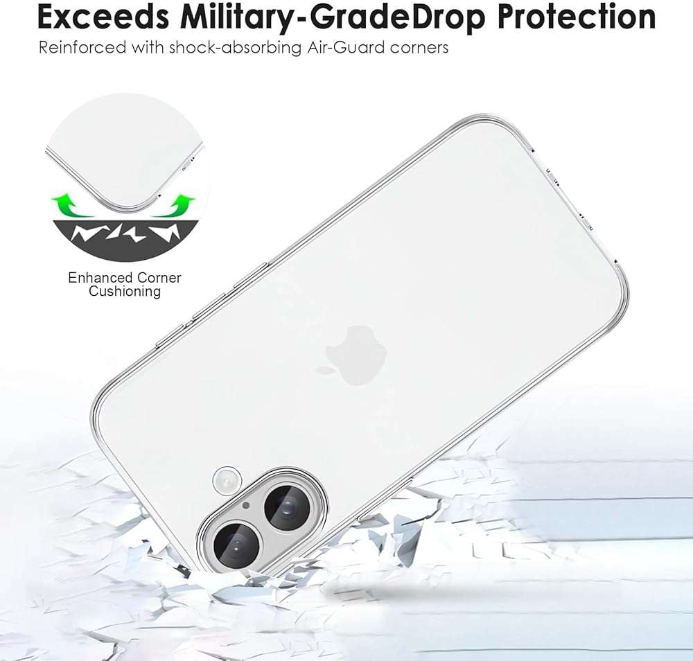TENOC Phone Case Compatible with iPhone 17, Clear Case Shockproof Protective Bumper Slim Cover for 6.3 Inch - Image 4