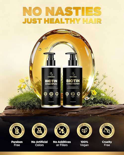 COOLKESI Tripeptide-Infused Biotin Hair Growth Shampoo and Conditioner Set, Onion Anti-Loss Volumizing Moisturizing Treatment for Soft Shine Hair, Dandruff Routine Shampoo for Men and Women, 2x16.9oz - Image 7