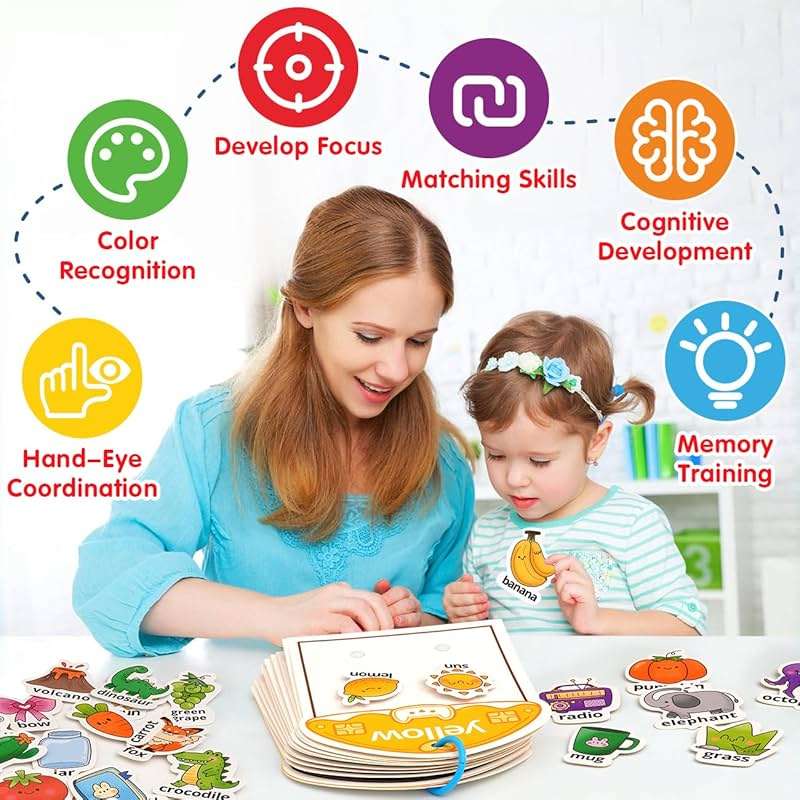 MUONE Montessori Busy Book Color Sorting Toys for Toddlers 2-4, Educational Preschool Learning Activities for Kids, Sensory Fine Motor Matching Games for 3 Year Old Boys Girls Gifts - Image 4