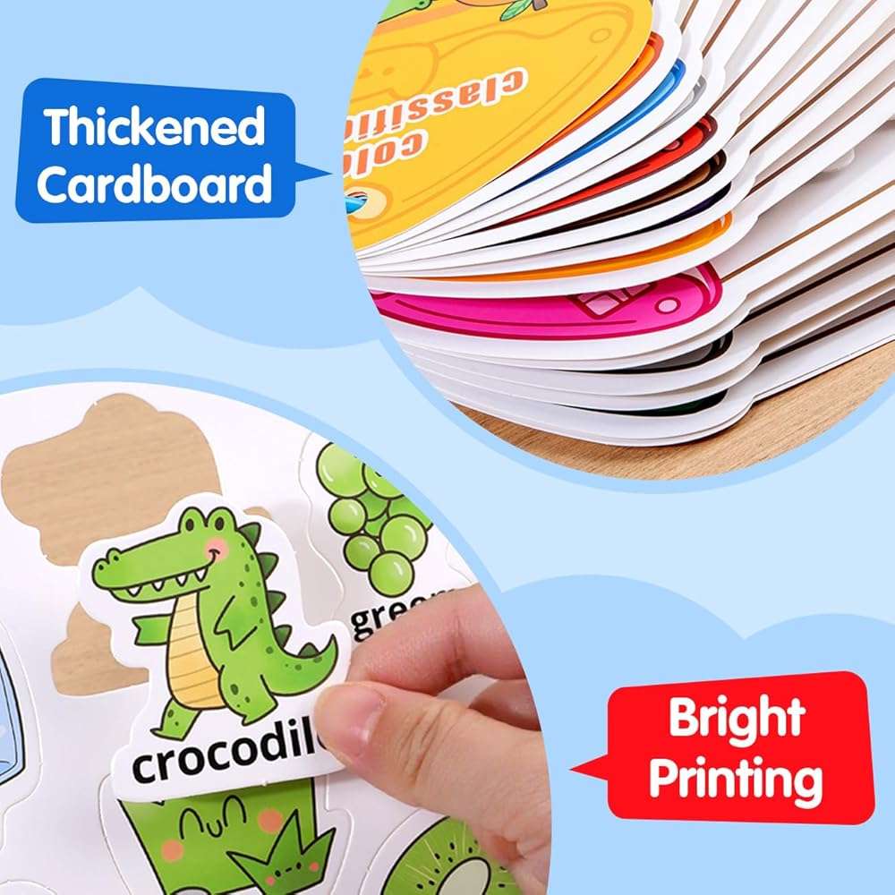 MUONE Montessori Busy Book Color Sorting Toys for Toddlers 2-4, Educational Preschool Learning Activities for Kids, Sensory Fine Motor Matching Games for 3 Year Old Boys Girls Gifts - Image 6
