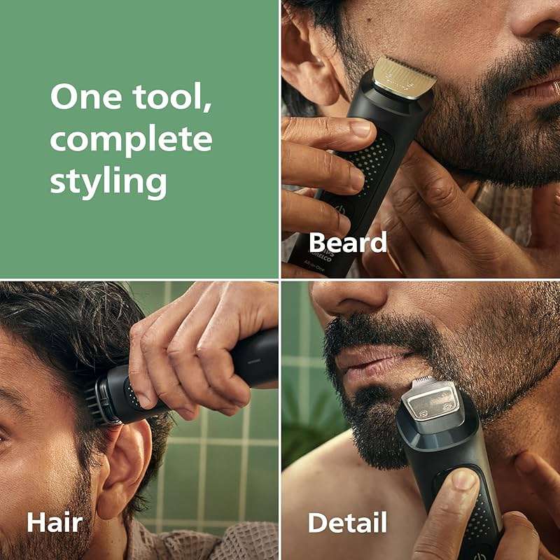 Norelco Philips All-in-One 3000 Series 13 in 1 Trimmer for Men, Beard Trimmer & Head Hair Clipper, Full Metal Self-Sharpening Blades & 8 Length Settings, MG3939/50 - Image 2