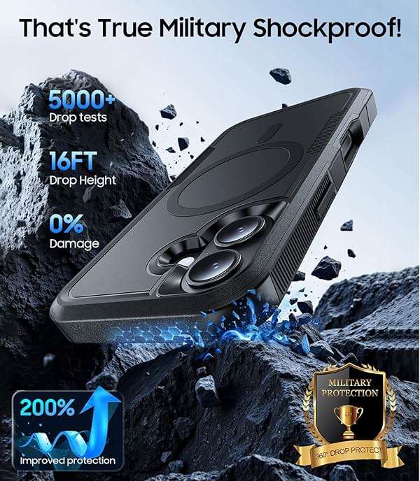 DEVISELOVE Magnetic for iPhone 17 Case Military-Grade Dual-Layer Shockproof, Heavy Duty Rugged Protection Phone Case [Fit for MagSafe] Anti-Fingerprint Anti-Scratch for iPhone17 Cover 6.3", Black - Image 2