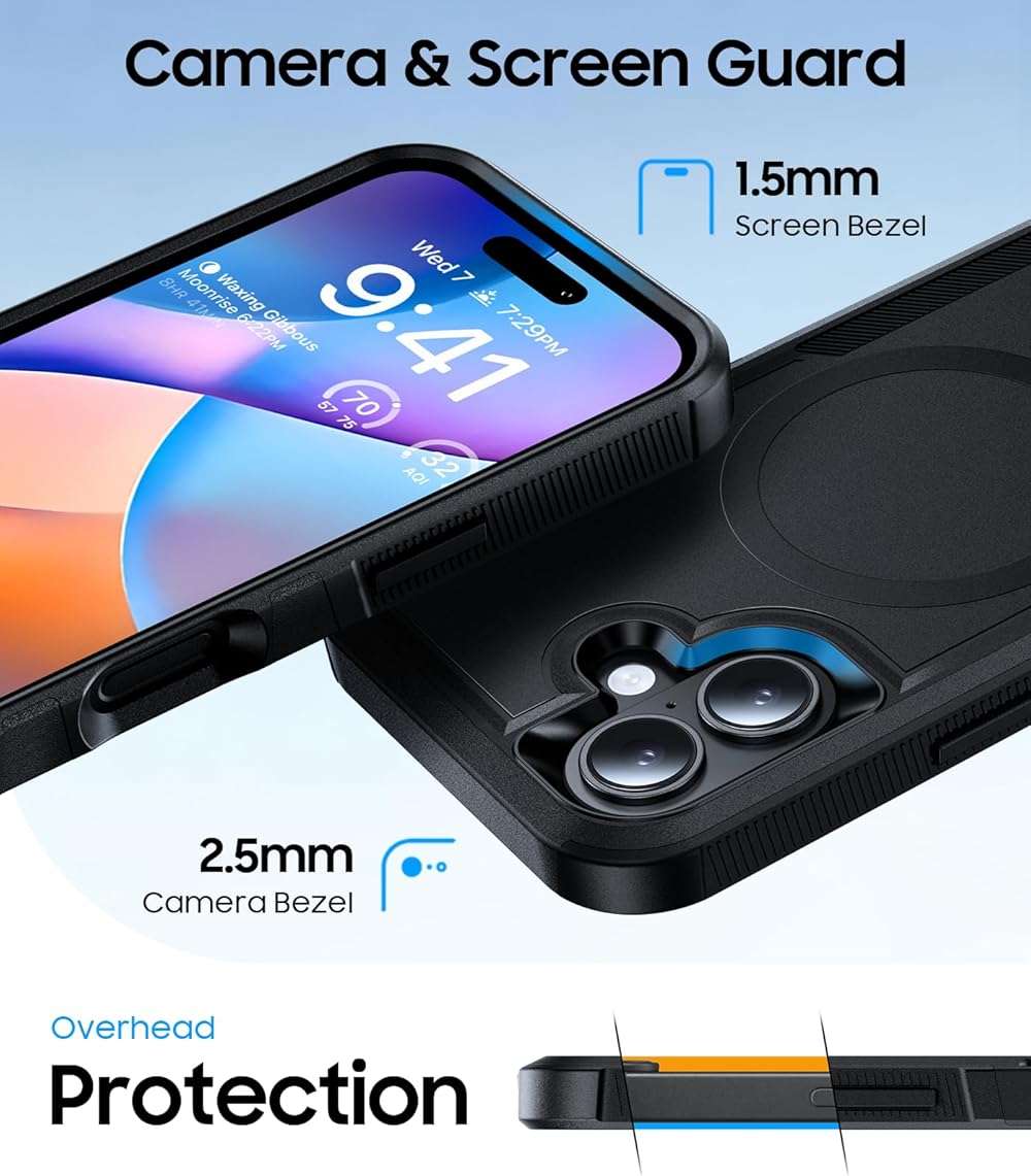DEVISELOVE Magnetic for iPhone 17 Case Military-Grade Dual-Layer Shockproof, Heavy Duty Rugged Protection Phone Case [Fit for MagSafe] Anti-Fingerprint Anti-Scratch for iPhone17 Cover 6.3", Black - Image 5