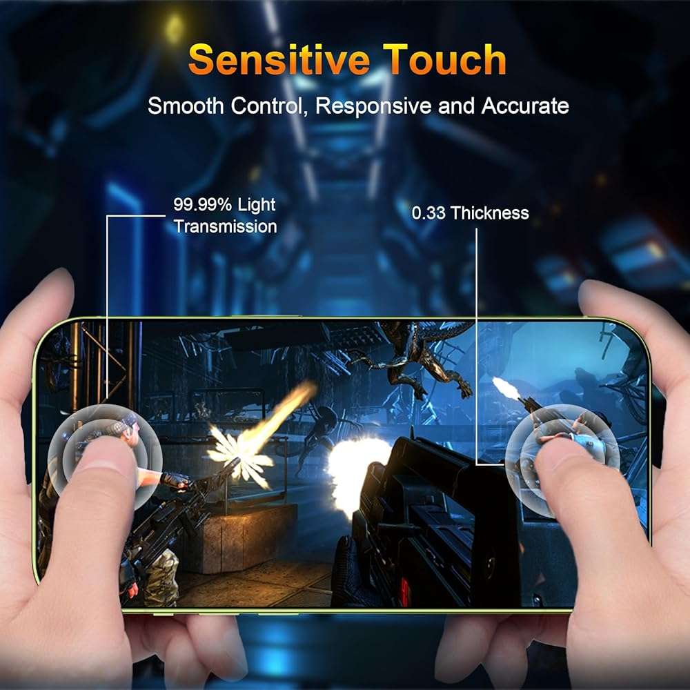 QsmQam 3 Pack Screen Protector for iPhone 17 6.3 Inch + 1 Pack Individual Camera Lens Protector, Ultra HD Tempered Glass, Military Grade Shatterproof, Case Friendly [with Installation Frame] - Image 2