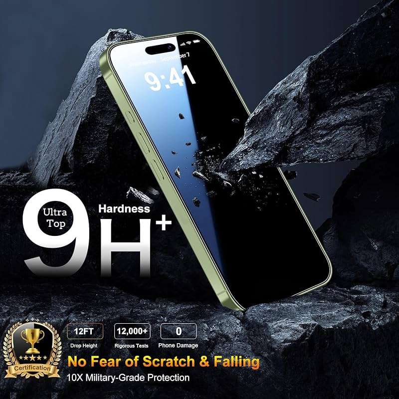 QsmQam 3 Pack Screen Protector for iPhone 17 6.3 Inch + 1 Pack Individual Camera Lens Protector, Ultra HD Tempered Glass, Military Grade Shatterproof, Case Friendly [with Installation Frame] - Image 3