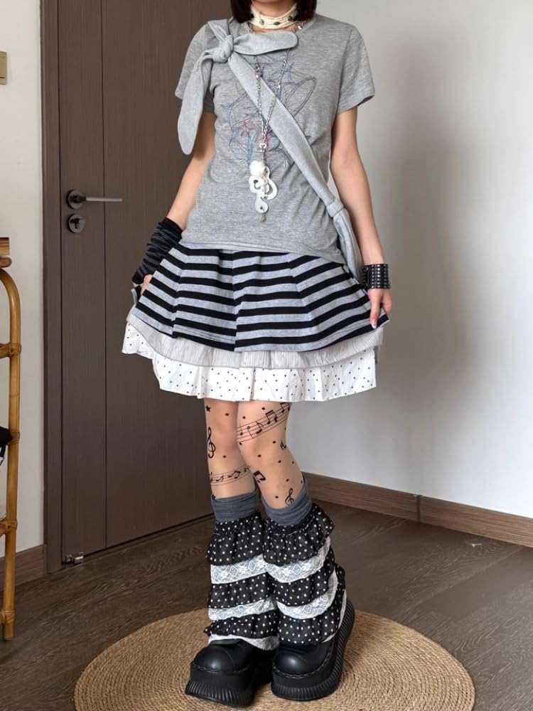 TYATVS Womens Whimsy Twee Piano Tights Funky Patterned Stockings Emo Scene Alt Whimsical Clothes Y2k Aesthetic - Image 6