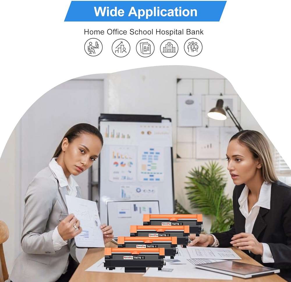HenceBuy 4 Pack - TN770 TN-770 Toner Cartridges Replacement for Brother TN 770 TN-770 Super High Yield Black Toner Cartridge Work with HL-L2370DW L2370DWXL MFC-L2750DW L2750DWXL Printer,4,500 Pages - Image 7