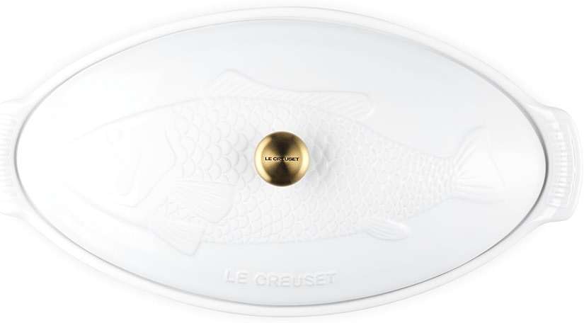 Le Creuset Stoneware Heritage Fish Baker, 1.7 qt., White - Image 3