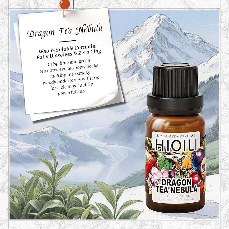 HIQILI Dragon Tea Nebula Diffuser Oil for Humidifiers & Aromatherapy, Inspired by Ar-mani The Yu.Long, Large Room & Office - 0.34 Fl Oz - Image 2
