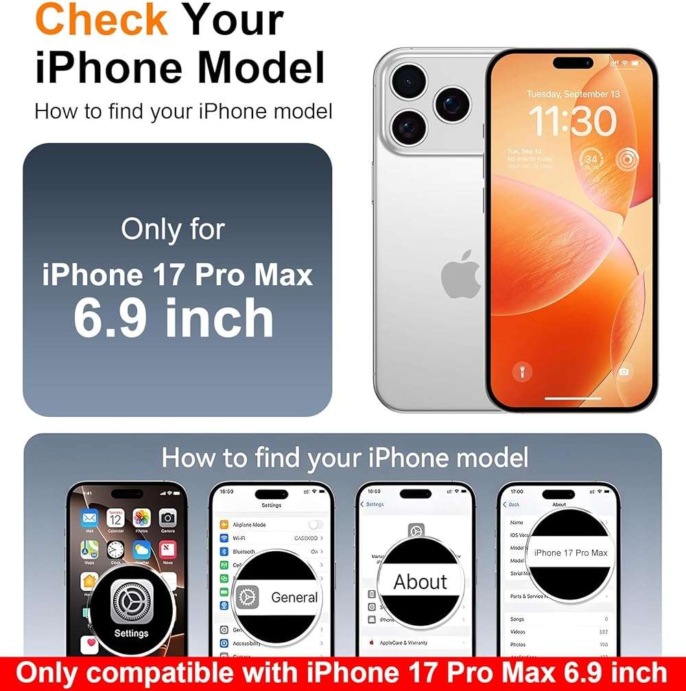 SPIDERCASE Magnetic for iPhone 17 Pro Max Case,with [3 Stand Ways] [Military Grade Drop Protection] with Invisible Stand Shockproof Slim Case for iPhone 17 Pro Max 6.9 inch,Clear - Image 2