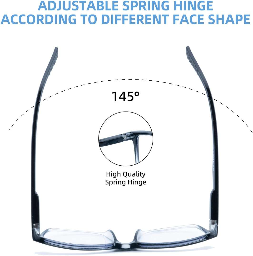 Ryegis Bifocal Reading Glasses,Classic Square Men Readers,Lightweight Cheaters Glasses Comfortable Spring Hinges 1.25 - Image 4