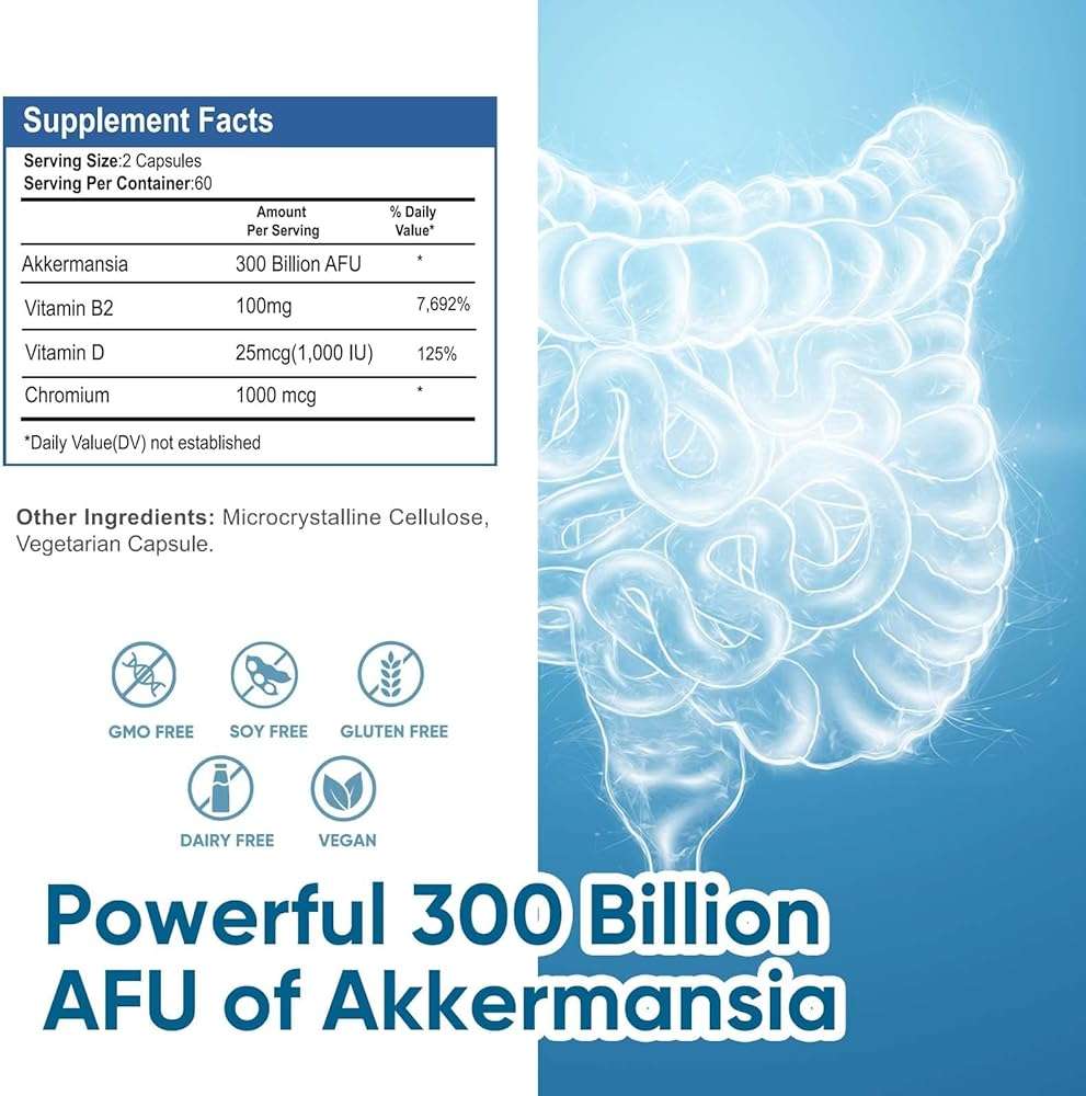 300 Billion AFU Akkermansia Probiotic Supplement - 120 Capsules 2 Month Supply Supports Digestive, Immune & Overall Health - Increases GLP-1 Production - for Men & Women - Image 4