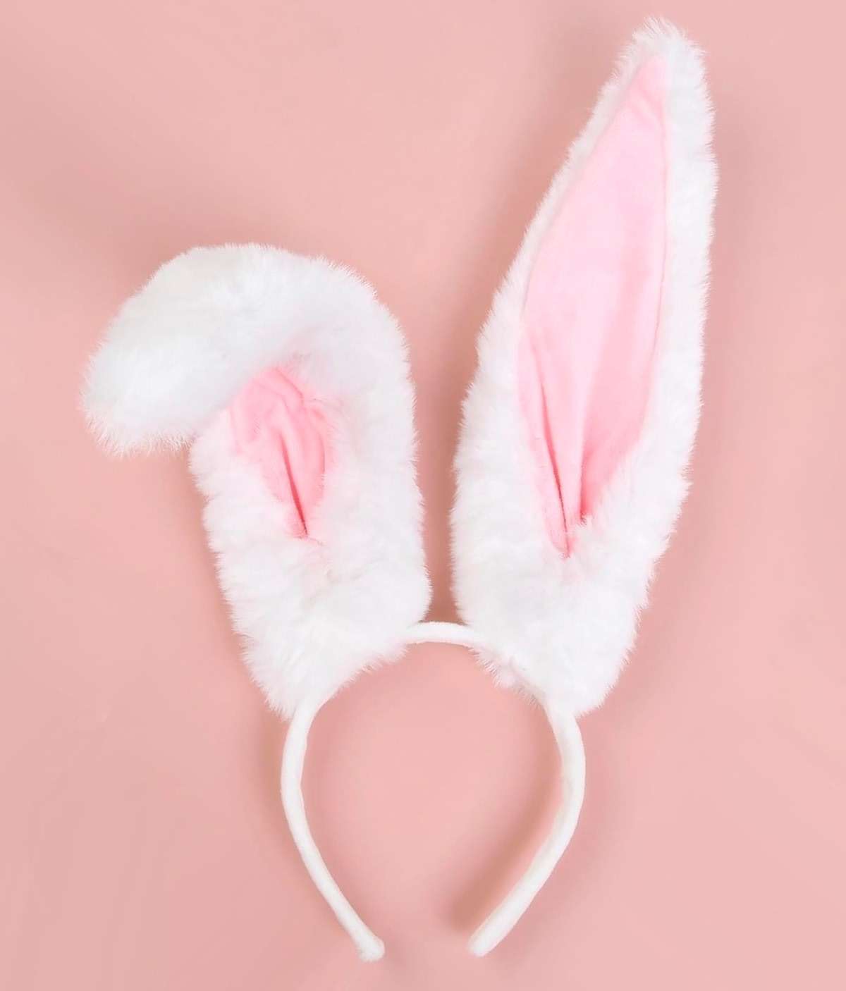 Huachi White Bunny Ears Headband Halloween Bunny Costume Adult: Long Furry Rabbit Ears Party Favors, White Rabbit Costume Accessoriy - Image 2