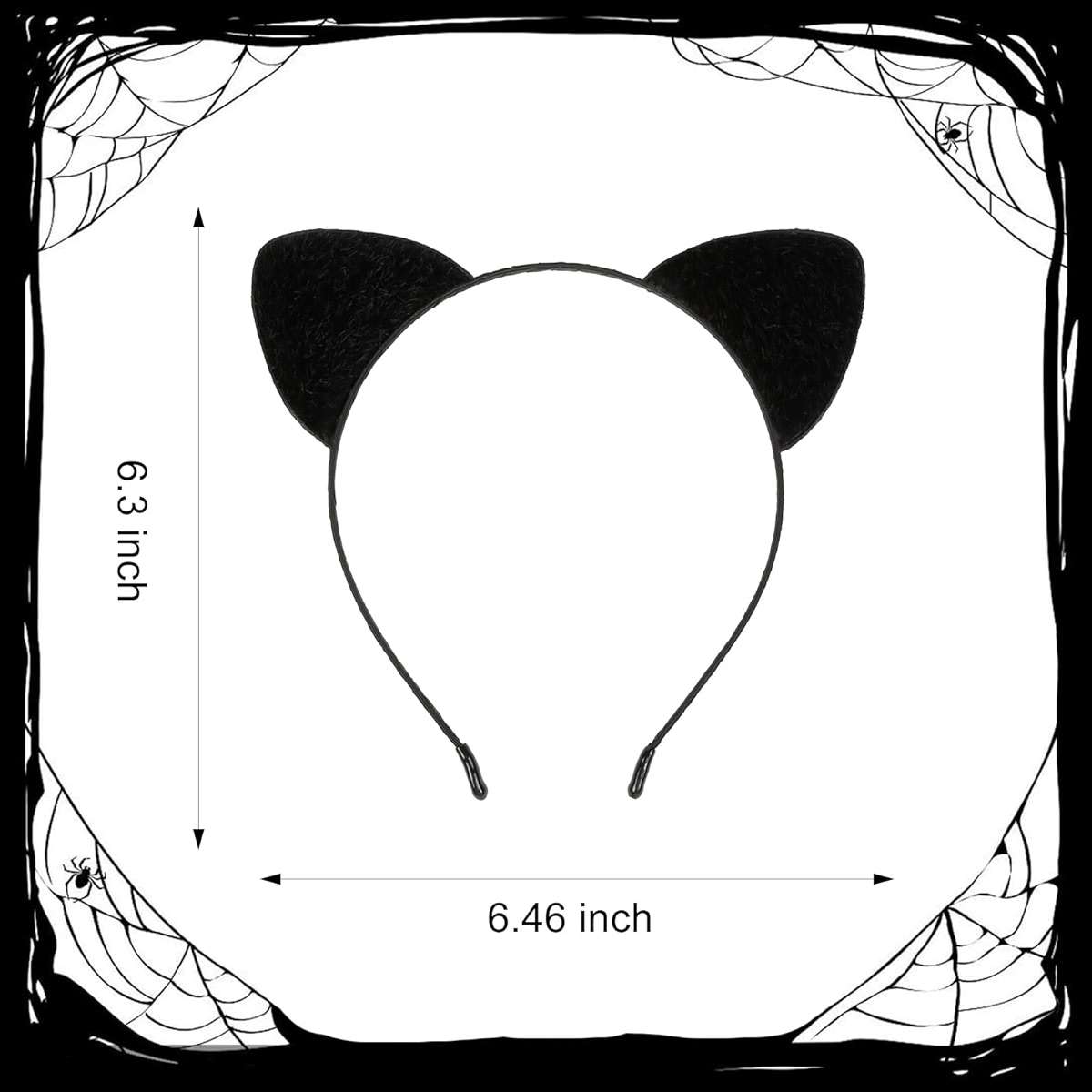 AIBFRID Black Cat Ear Headband for Women Halloween Cat Ear Hairband Furry Cat Ears Headbands Cute Cat Woman Ears Cosplay Costume Accessories - Image 2