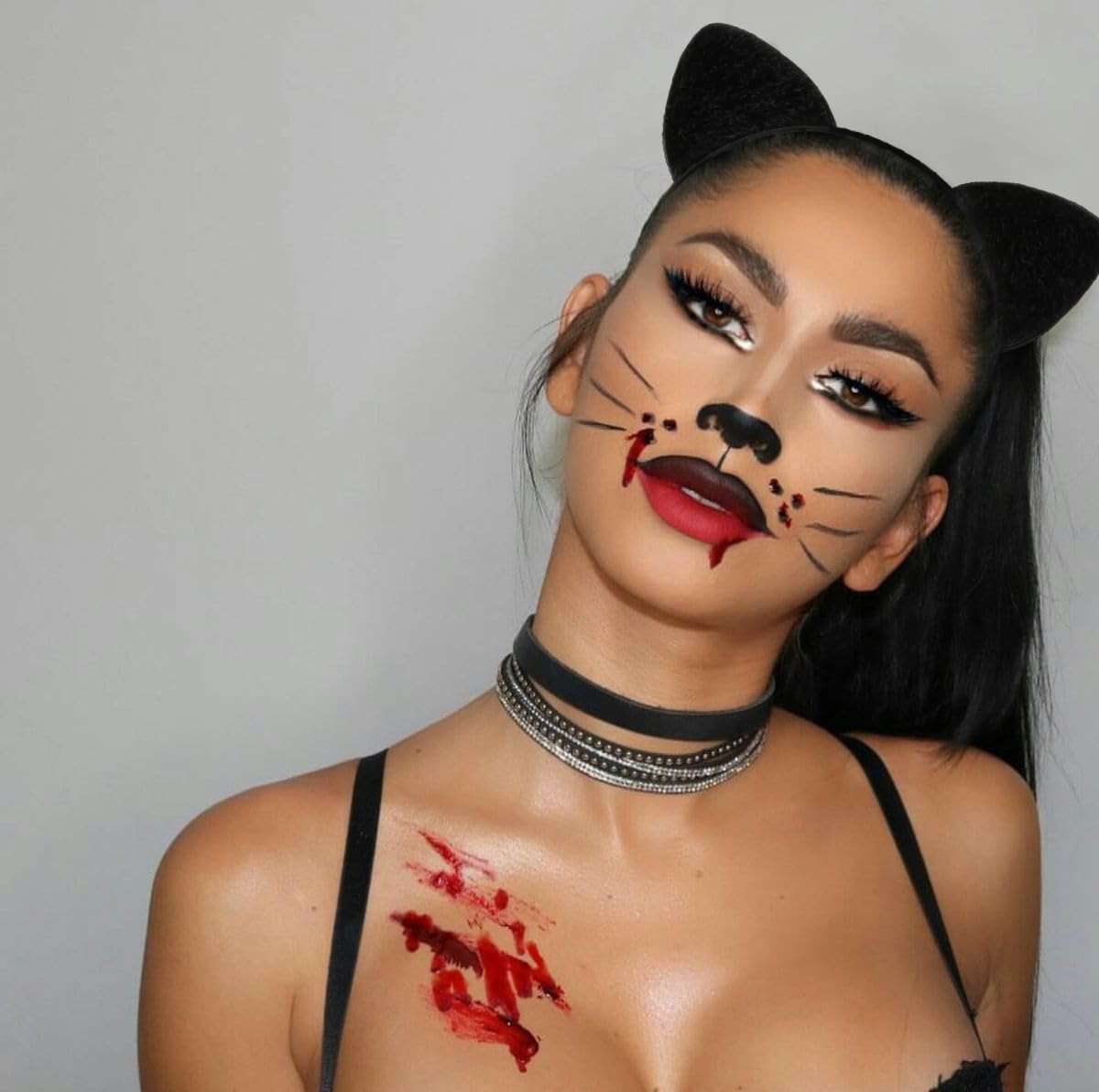 AIBFRID Black Cat Ear Headband for Women Halloween Cat Ear Hairband Furry Cat Ears Headbands Cute Cat Woman Ears Cosplay Costume Accessories - Image 4