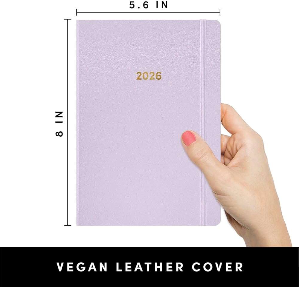 PAPERAGE 2026 Weekly & Monthly Planner, 12 Months (January 2026 - December 2026), 5.6 in x 8 in, Hardcover 2026 Planner with Weekly & Monthly Spreads, Note Pages, Stickers & Back Pocket – Lavender - Image 2
