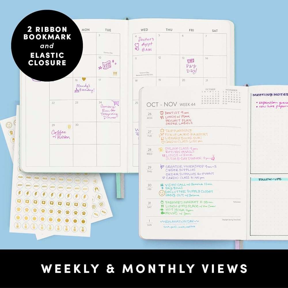 PAPERAGE 2026 Weekly & Monthly Planner, 12 Months (January 2026 - December 2026), 5.6 in x 8 in, Hardcover 2026 Planner with Weekly & Monthly Spreads, Note Pages, Stickers & Back Pocket – Lavender - Image 3
