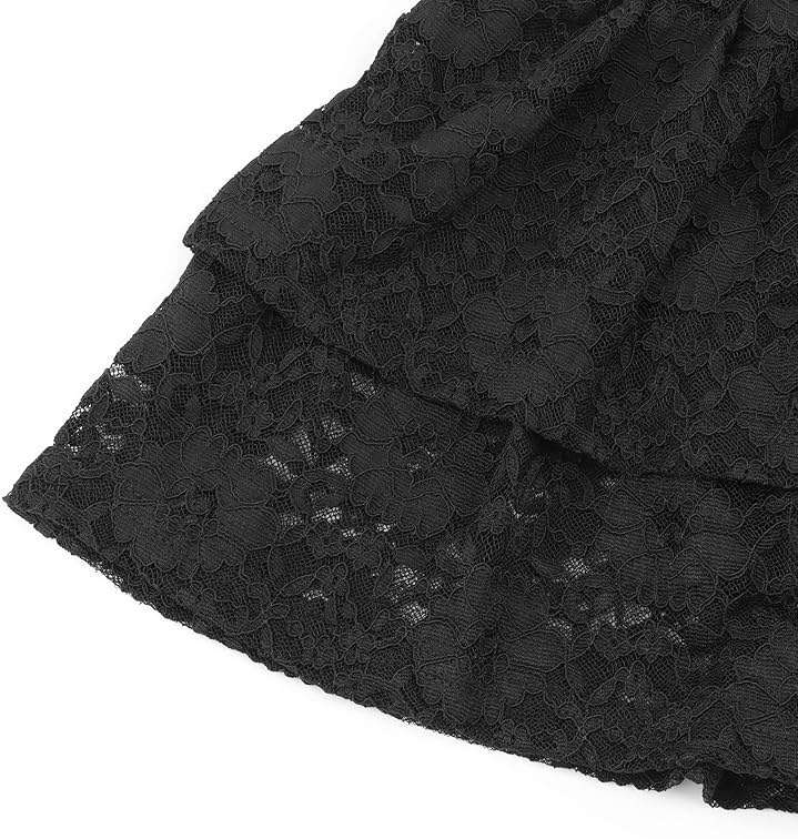Sunidol Womens Gothic Skirt Y2k 2000s Girl Mall Goth Punk Skirts High Waist Lace-Up Ruffle Fairy Grunge Mini Skirts - Image 5