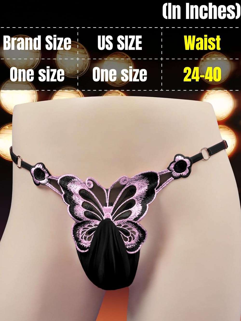 ChiaoLezhee Mens Sexy Butterfly Thong Lingerie, Sissy Girly Femboy Panties, Flower Sheer Mesh, Low Rise G-String Underwear - Image 5