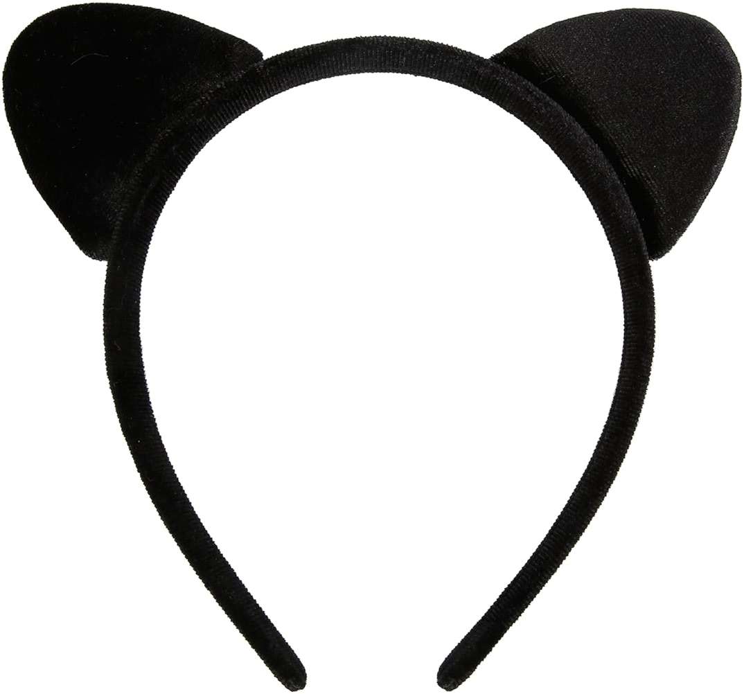 TEBIEKOY Women Cat Ear Headband Black Cat Ear Headband Halloween Cat Ear Hairband Velvet Cat Ears Headbands Cute Cat Woman Ears Accessories - Image 1