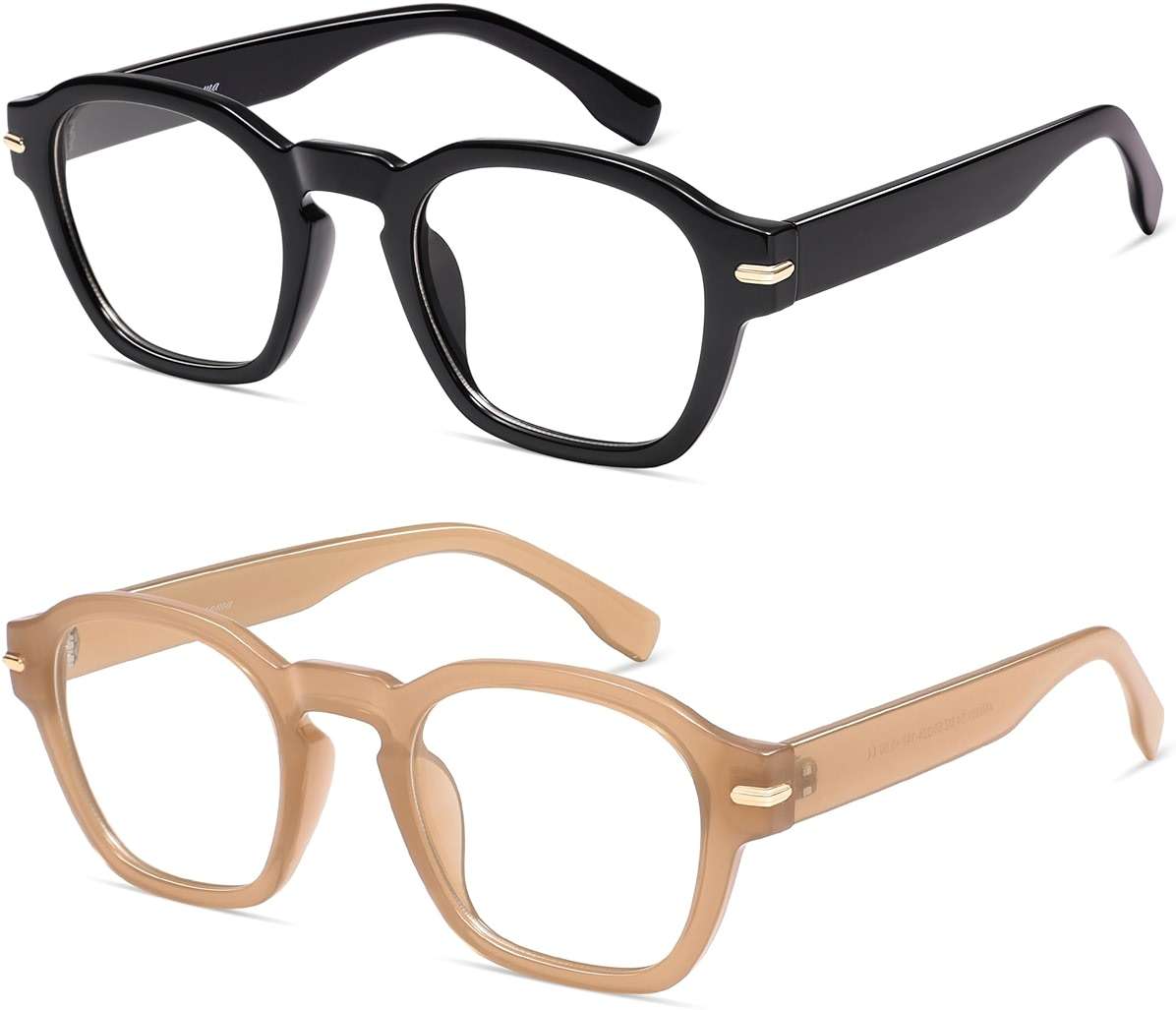 AMOMOMA 2 Pack Retro Square Reading Glasses for Women Men,Blue Light Computer Reader Frame AM6204 - Image 3