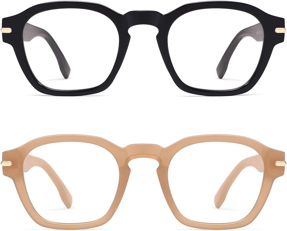 AMOMOMA 2 Pack Retro Square Reading Glasses for Women Men,Blue Light Computer Reader Frame AM6204 - Image 4