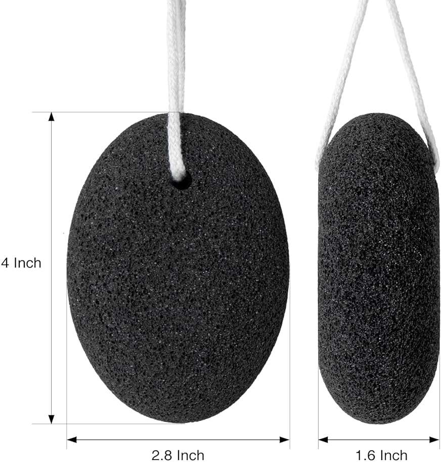 Natural Pumice Stone Set - 3-Pack Oval-Shaped Volcanic Lava Foot Scrubber Files for Callus, Corn, Cracked Heel, and Dead Skin Exfoliation, 4 x 2.8 x 1.6 Inches - Image 4
