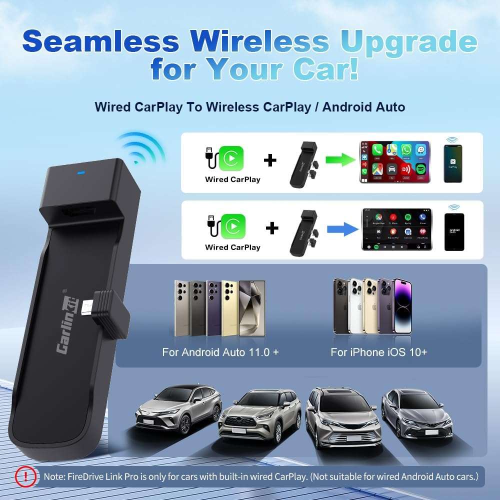 Carlinkit FireDrive Link Pro Car TV Converter, Wireless CarPlay Adapter with HDMI for Fire TV Stick Streaming, Convert Wired CarPlay to Wireless Android Auto & Apple CarPlay Dongle, Plug & Play - Image 4