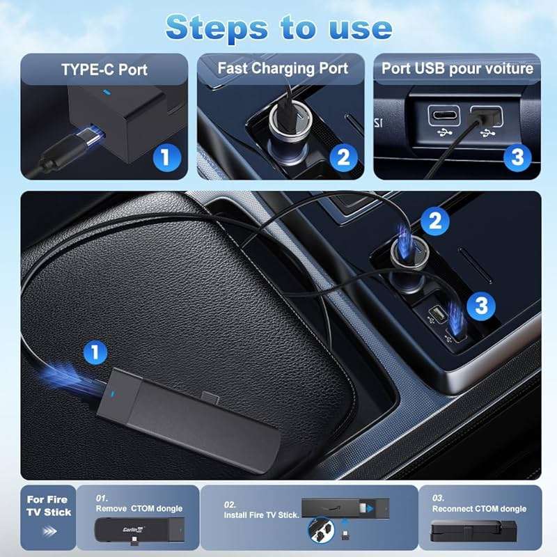 Carlinkit FireDrive Link Pro Car TV Converter, Wireless CarPlay Adapter with HDMI for Fire TV Stick Streaming, Convert Wired CarPlay to Wireless Android Auto & Apple CarPlay Dongle, Plug & Play - Image 6