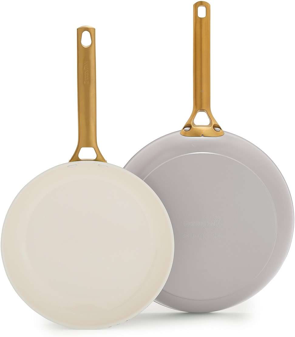 GreenPan Nonstick Reserve Pro 10” & 12” Frying Pan Set, NSF Certified Ceramic, Hard Anodized PFAS-Free Skillets, Stainless Steel Handles, Oven & Dishwasher Safe, Oyster Gray - Image 1