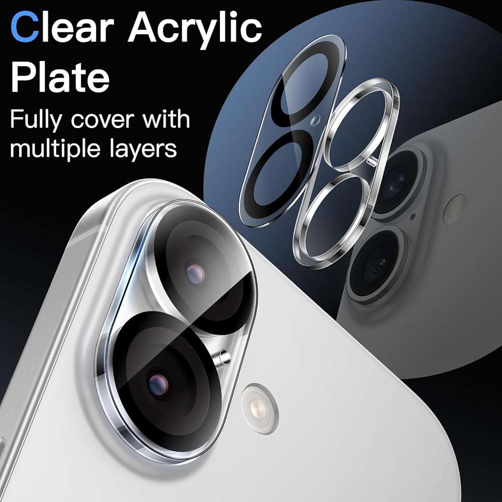 JETech Camera Lens Protector for iPhone 17 6.3-Inch, 9H Tempered Glass, Anti-Scratch, Case Friendly, Does Not Affect Night Shots, HD Clear, 3-Pack (Clear) - Image 3