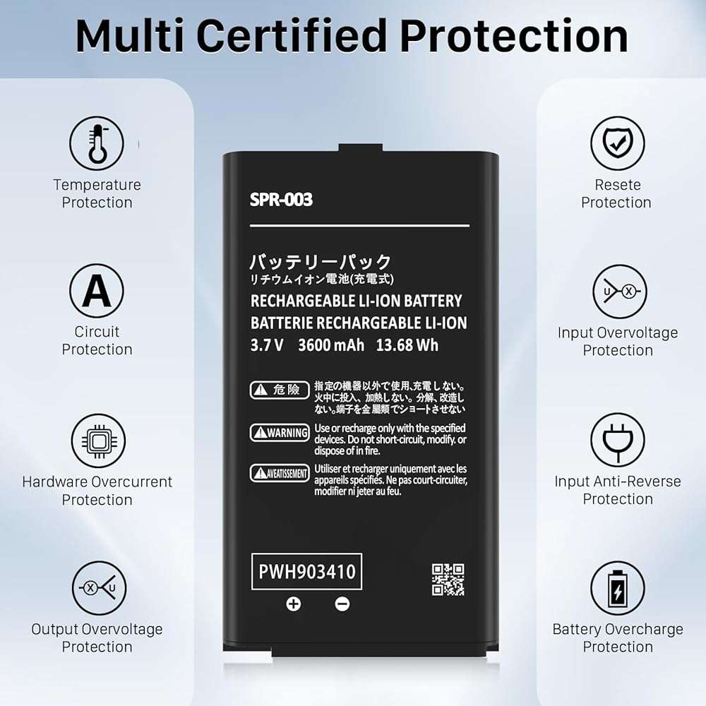 SPR-003 Battery, 3600mAh New Upgrade High Capacity Battery Replacement for Nintendo 3DS XL/New 3DS XL/ 3DS LL/New 3DS LL/SPR-001/ RED-001 Game Console with Repair Tool Kit - 1 Pack - Image 4
