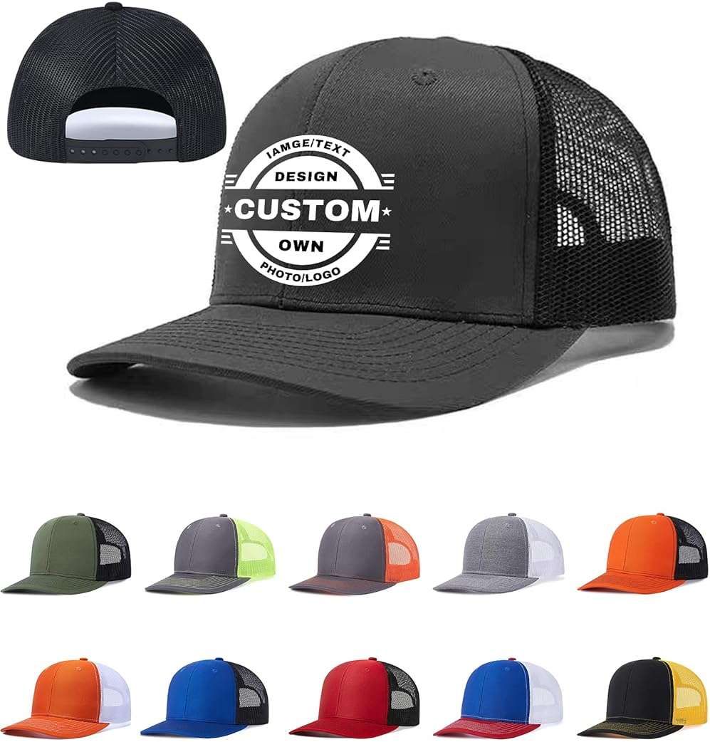 Custom Hats Bulk Design Your own Custom Trucker hat with Logo/Text Customized Baseball Cap Personalized Hats for Men/Women - Image 1