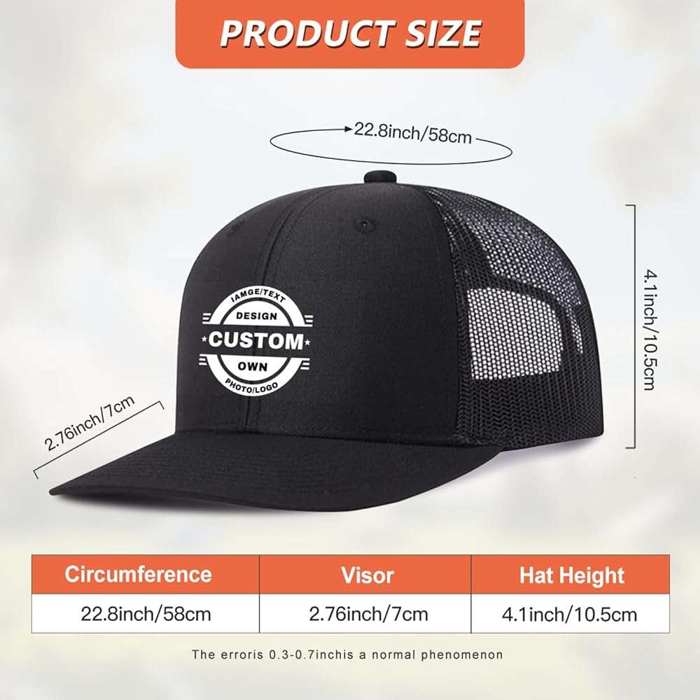 Custom Hats Bulk Design Your own Custom Trucker hat with Logo/Text Customized Baseball Cap Personalized Hats for Men/Women - Image 5